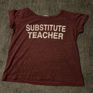 Red with white letters, barely worn small shirt. Brand is Project Social T.